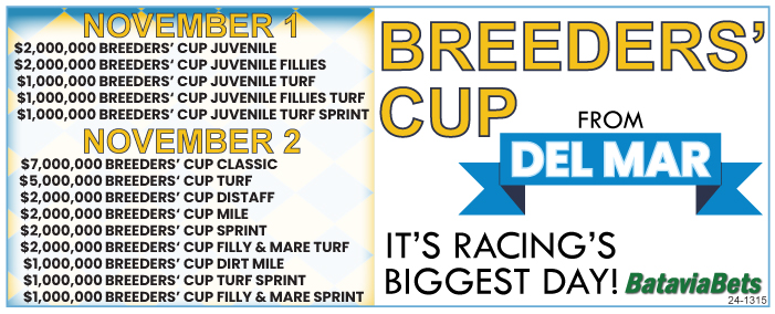 Breeders Cup Nov 1 and 2