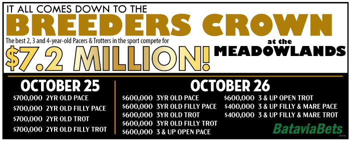 Breeders Crown Oct25 and Oct26